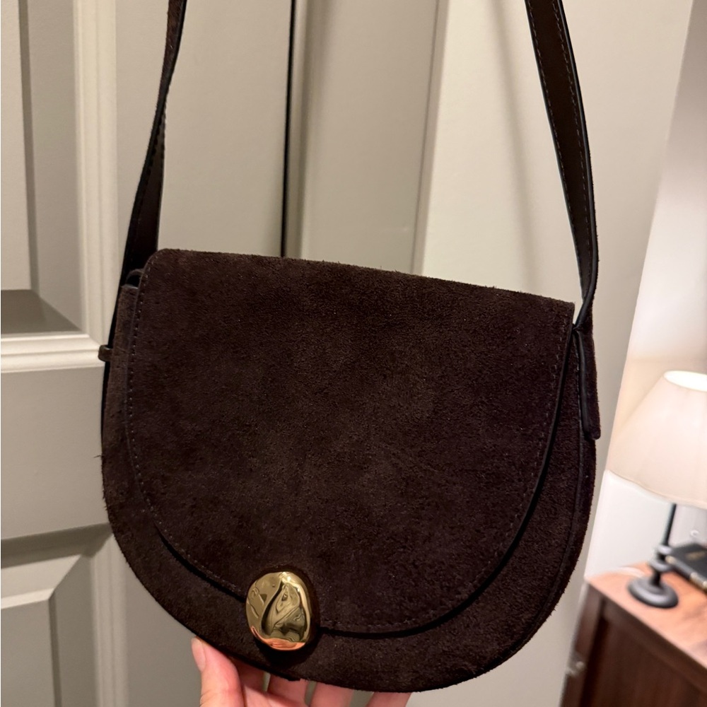 Madewell Dark Brown Suede Crossbody Bag